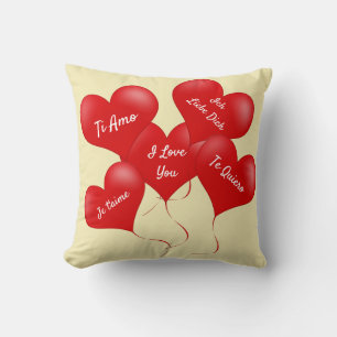 “I Love You” Romantic Pink Pillow