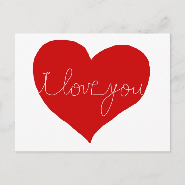 I love you, romantic postcard (Front)