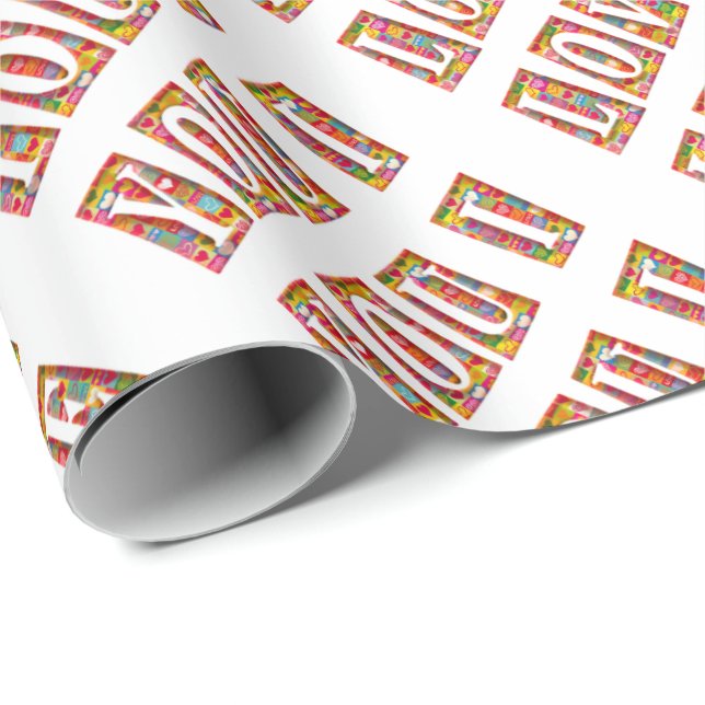I Love You Romantic Typography Valentine Wrapping Paper (Roll Corner)