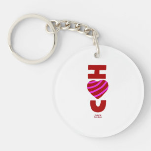 I Love You Round Acrylic Keychain