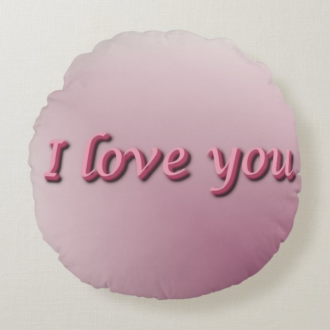 I love you. round pillow (Front)