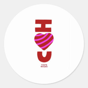 I Love You Round Sticker