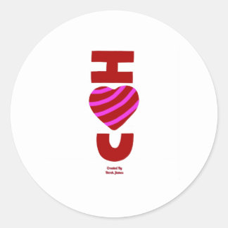 I Love You Round Sticker