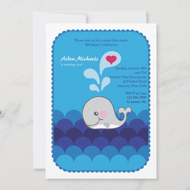I Love You Said The Whale Invitation (Front)