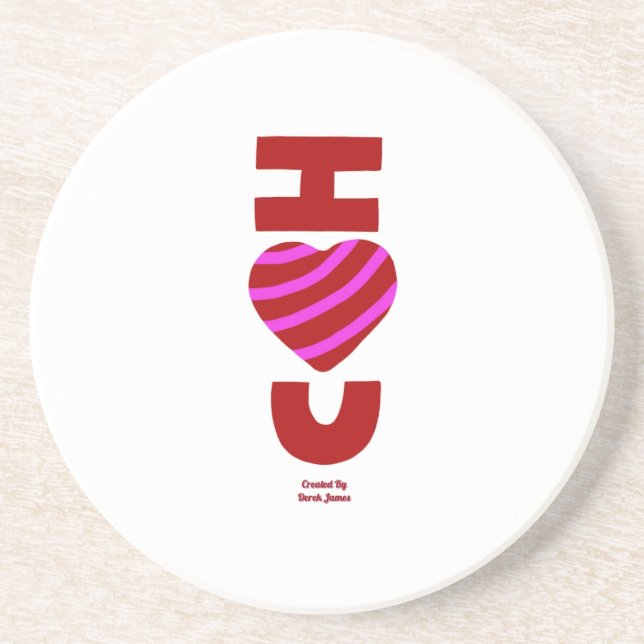 I Love You Sandstone Coaster (Front)