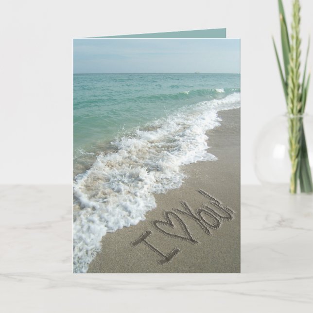 I Love You, Sandy Beach Carte Saint Valentin (Devant)