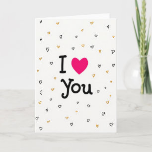 I Love You Scattered Hearts Card