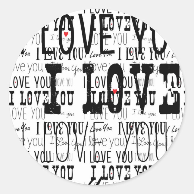 I LOVE YOU Scramble Valentine's Custom Stickers (Front)