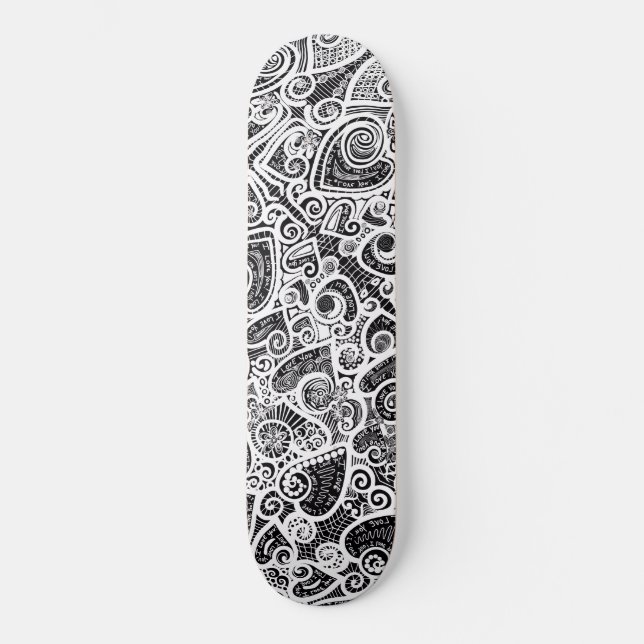 I Love You Scratch Art Skateboard Deck  (Front)
