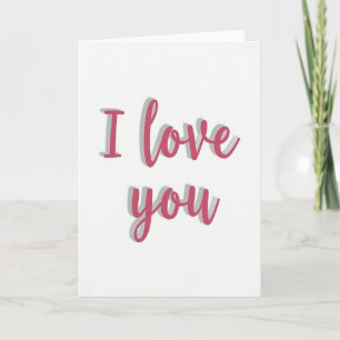 I Love You Shadow Script Card