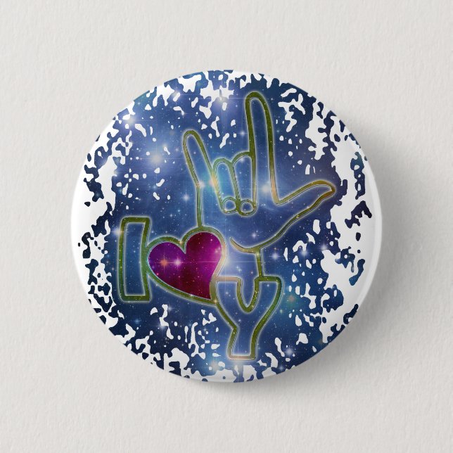 I LOVE YOU / sign language 2 Inch Round Button (Front)