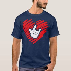 I love you sign language deaf and deafmute gift T-Shirt
