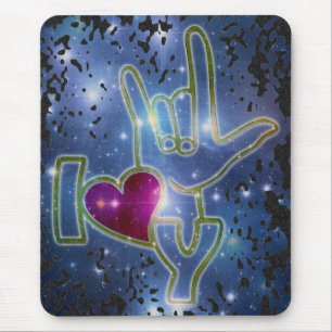 I LOVE YOU / sign language Mouse Pad