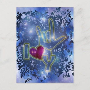 I LOVE YOU / sign language Postcard