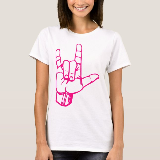 I Love You Sign Language T-Shirt (Front)
