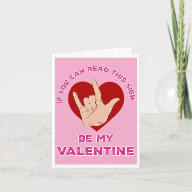 I Love You Sign Language Valentine's Day Card (Front)