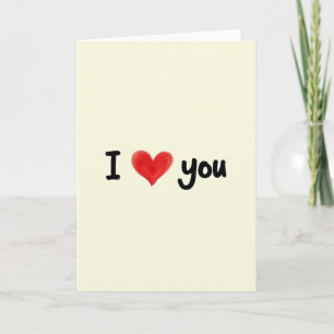I Love You Simple Heart Felt Card
