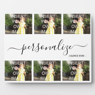 I Love You Six Photo Collage Custom Gift Plaque