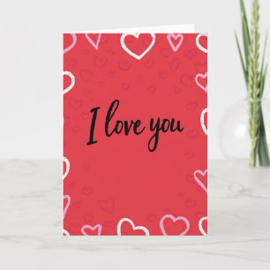I Love You Sketch Hearts Card