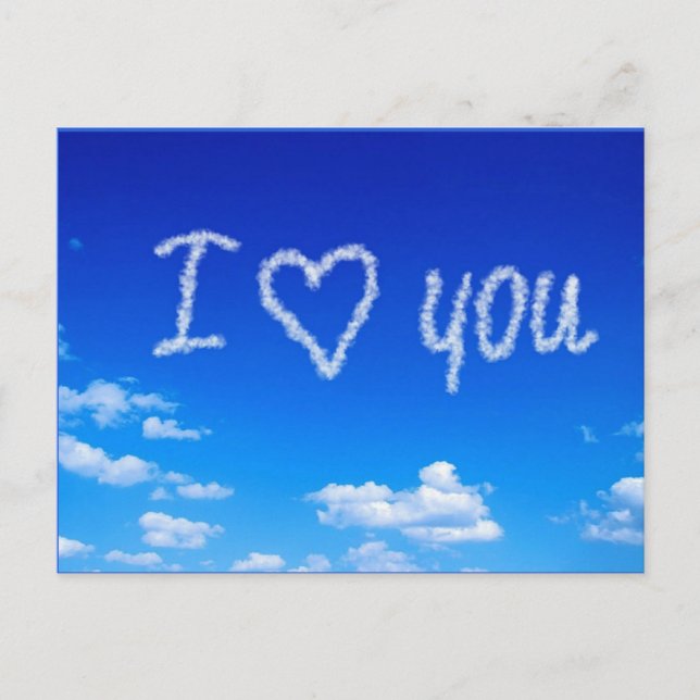 "I Love You" sky writing Postcard (Front)