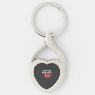 I Love You Slow Much Sloth Heart Funny Valentines  Keychain
