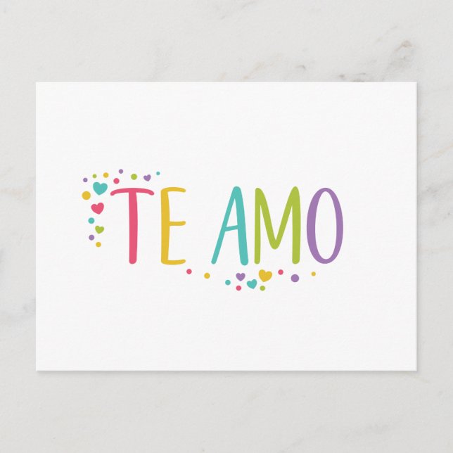 I love you spanish te amo rainbow Postcard (Front)