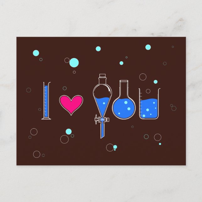 "I love you" spelled by glassware postcard (Front)
