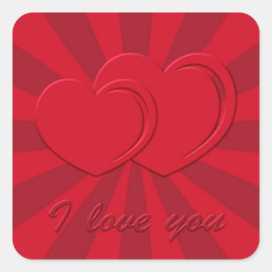 I love you square sticker