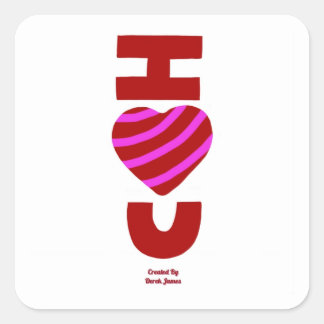 I Love You Square Sticker