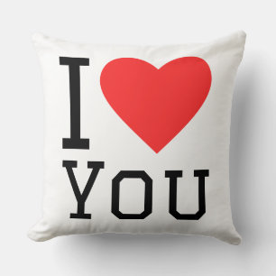I love you square sticker throw pillow