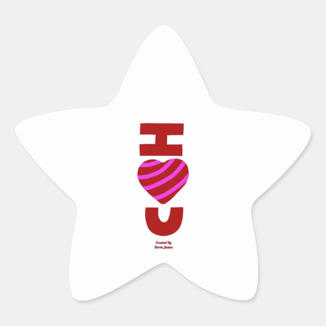 I Love You Star Sticker (Front)