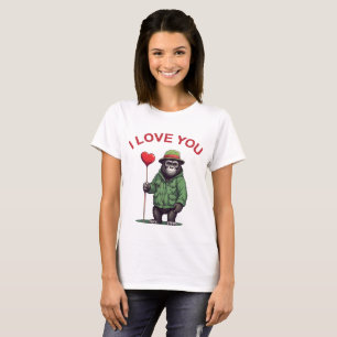 I Love You - Süßer schüchterner Gorilla mit Herz T-Shirt