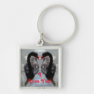 I Love You Swans Keychain
