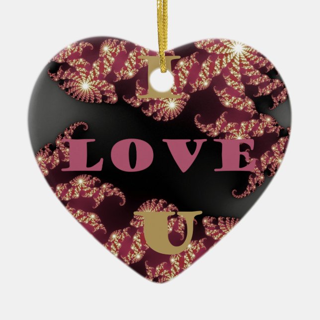 I Love You Sweetheart Ceramic Ornament (Front)