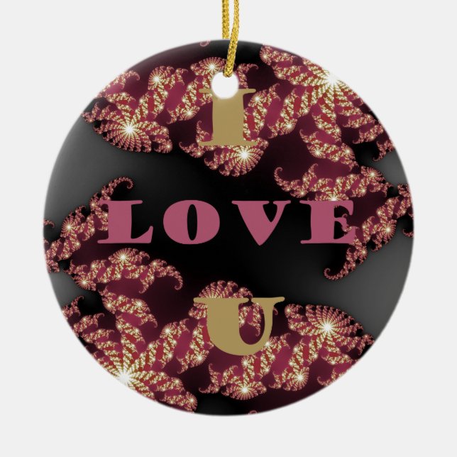 I Love You Sweetheart Ceramic Ornament (Front)