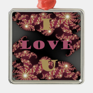 I Love You Sweetheart Metal Ornament
