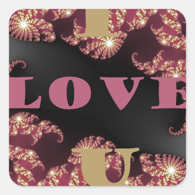 I Love You Sweetheart Square Sticker (Front)