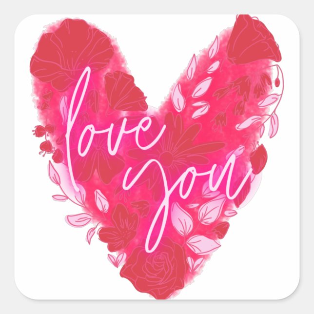I Love You Sweetheart valentine Square Sticker (Front)