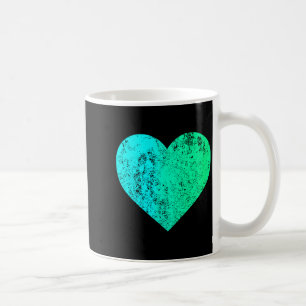 I Love You Teal Heart Distressed Valentines Day  Coffee Mug