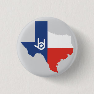 I Love You Texas 1 Inch Round Button