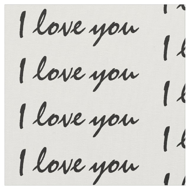 I love you text fabric (Close Up)