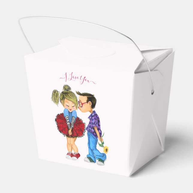 I Love You Text Favour Box with Romantic Couple (Back Side)