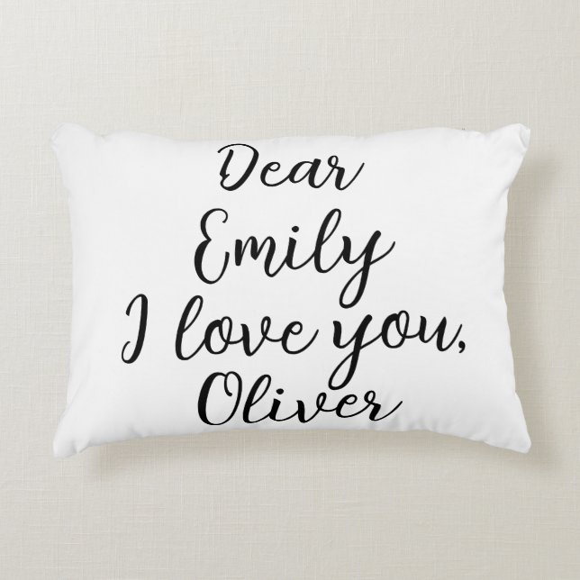  I Love You Text Template Accent Pillow (Front)