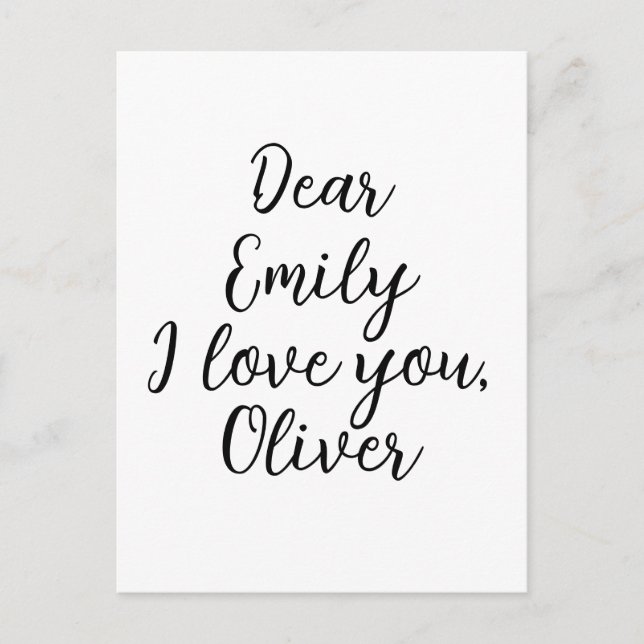  I Love You Text Template Postcard (Front)