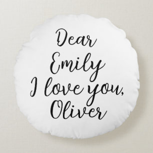 I Love You Text Template Round Pillow
