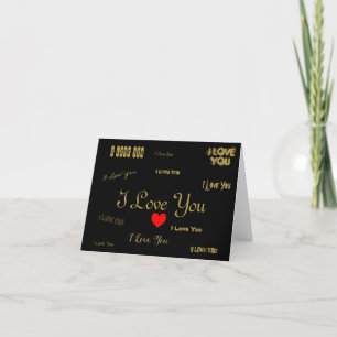 I Love You  Thank You Card