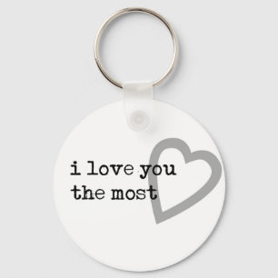 i love you the most cute heart keychain