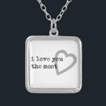 i love you the most cute heart silver plated necklace<br><div class="desc">what a better way to say I love you!</div>