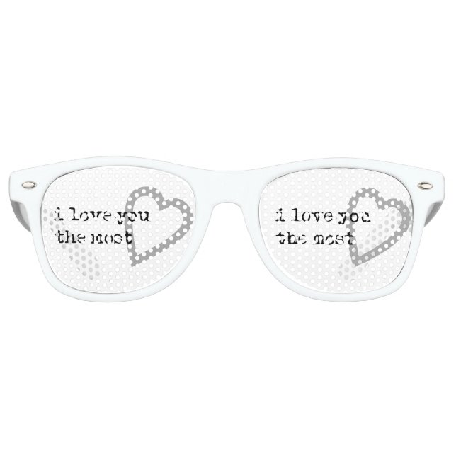 i love you the most modern heart retro sunglasses (Front)