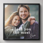 I Love You The Most Romantic Couple Photo Custom Peel And Stick Photo Tile<br><div class="desc">I Love You The Most Romantic Couple Modern Photo Template Custom Peel and Stick Photo Tile features your favourite photo with your personalized name with the customizable text "I love you the most" in modern script typography. Makes a fantastic personalized gift for husband, wife, boyfriend, girlfriend, sweetheart and more for...</div>